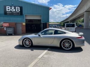 Custom Porsche Exhaust Suspension and Remap at BB Audioconcepts workshop with Cardiff Remap