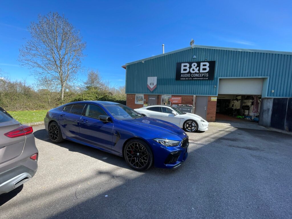 BMW M8 with 8K Rear Entertainment Screens for the Ultimate Viewing Experience at BB Audioconcepts Cardiff 7