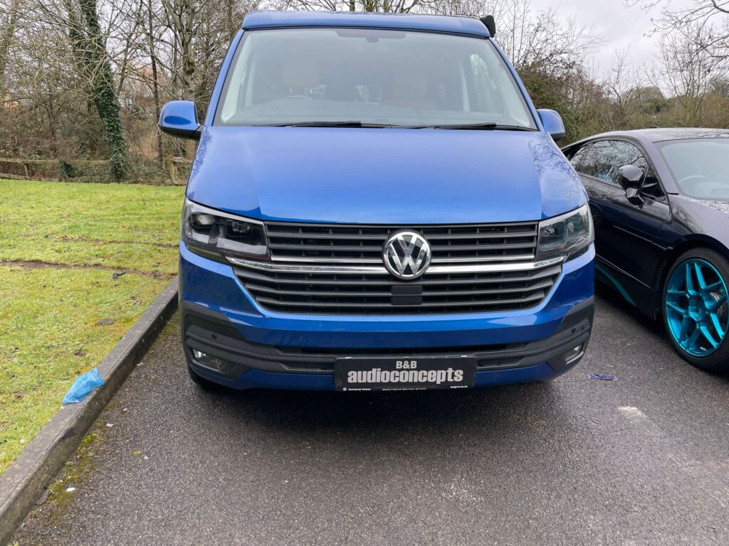 Transform Your VW T6 Alpine Halo and XFIRE Audio Upgrade with Headlight Conversion at BB Audioconcepts Cardiff 1
