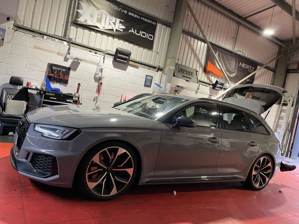 Audi RS4 Security Upgrades in Cardiff Ghost 2 Immobiliser Thinkware Q1000 Dash Cam Target Driver Aids Installed at BB Audioconcepts Cardiff 5